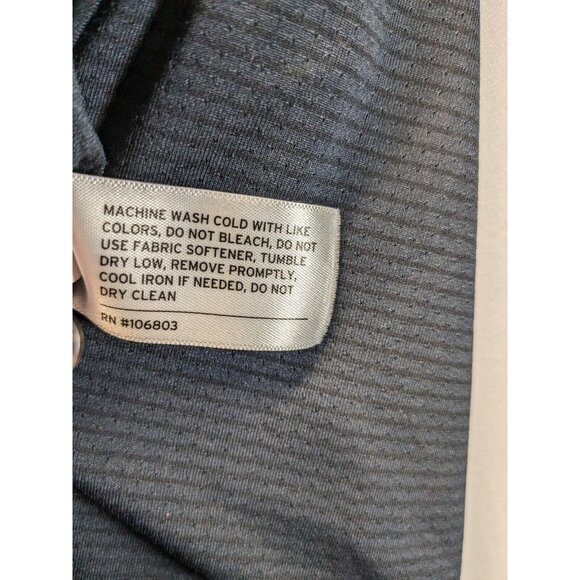 Duluth Trading Navy Blue & Black Stripe Stretch Standard Fit Polo Shirt XL - Picture 5 of 6